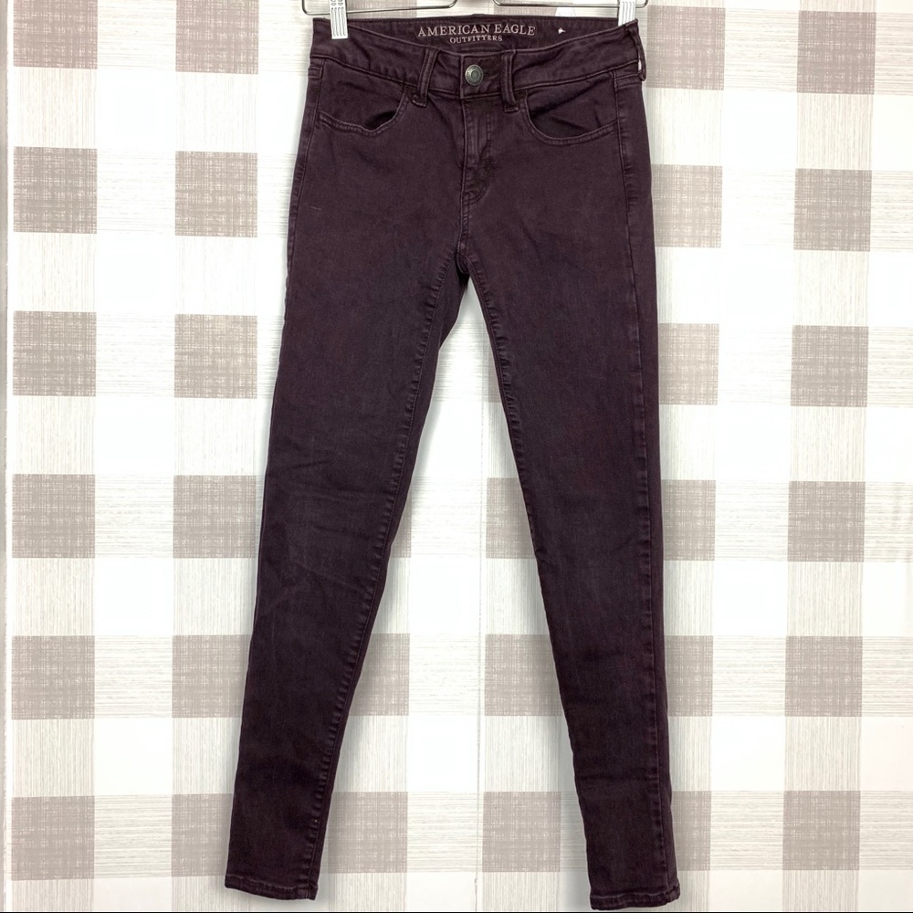 American Eagle Stretch Jegging Plum Purple Sz 2